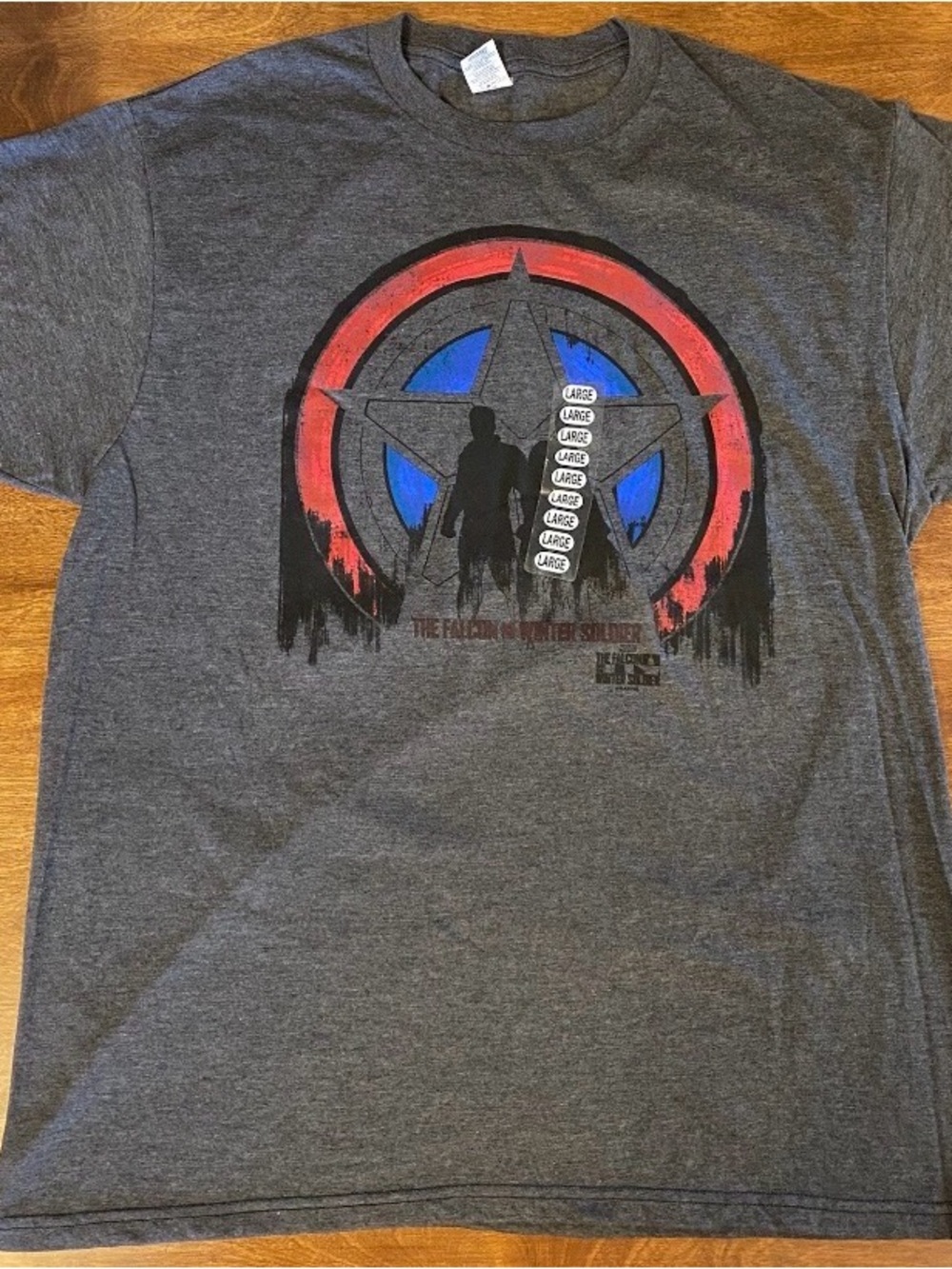 Marvel Captain America Falcon & Winter Soldier Men’s Large Grey T-Shirt New NWT